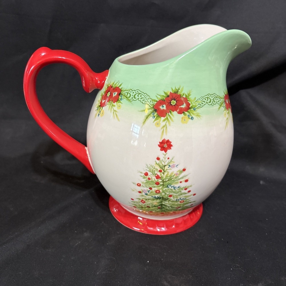 NEW Pioneer Woman Holiday Cheer Christmas Tree Lg Pitcher 92.5 Oz